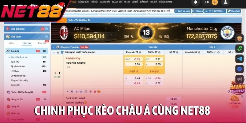 Chinh phục kèo châu Á cùng NET88