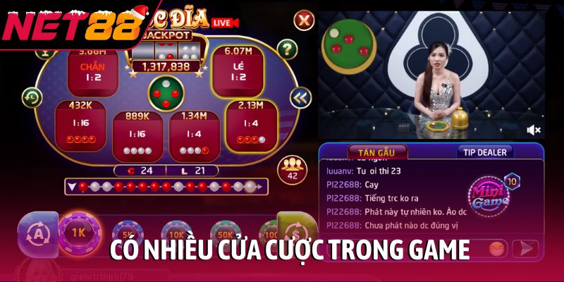 Có nhiều cửa cược trong game