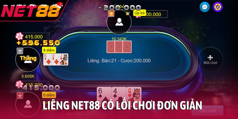 Liêng NET88 có lối chơi đơn giản