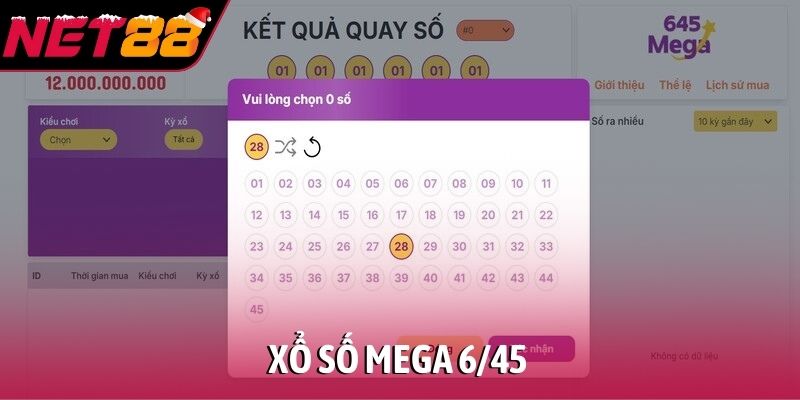 Xổ số Mega 6/45 - Trải nghiệm xổ số hiện đại cùng NET88 Xổ số Mega 6/45