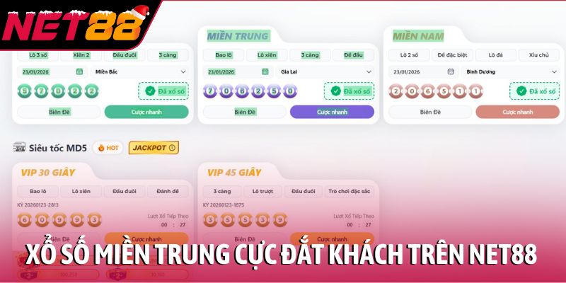Xổ số miền Trung cực đắt khách trên NET88