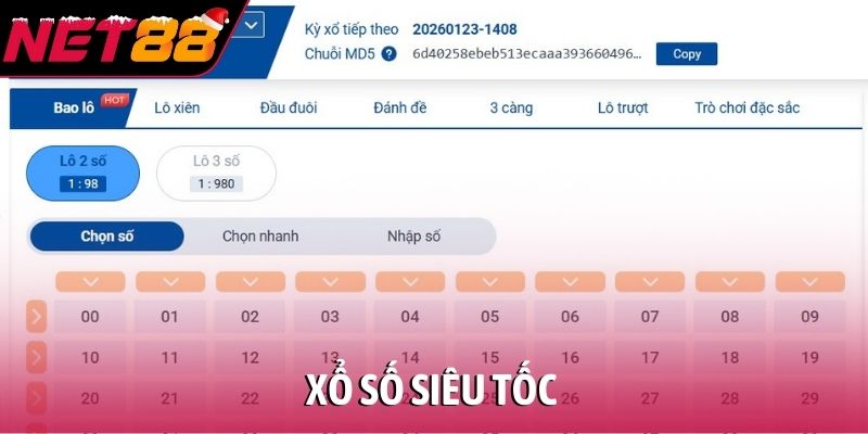Xổ số siêu tốc tại NET88 - Khi tốc độ trở thành lợi thế Xổ số siêu tốc